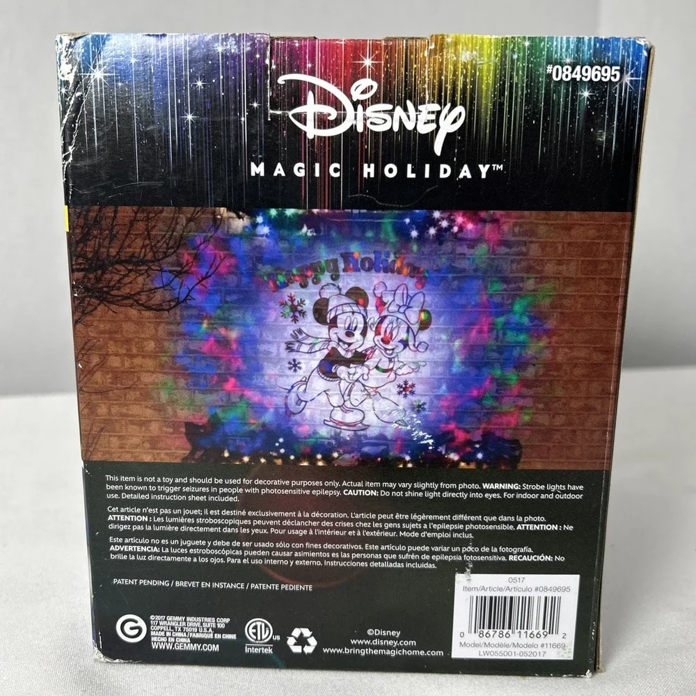 Disney Magic Holiday Mickey & Friends LED Projection Swirling Spotlight 1262